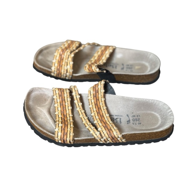 Betula Birkenstock Sandals Slides Natural Weave  W 9 M 7 EU 40 Boho Festival - Picture 6 of 9